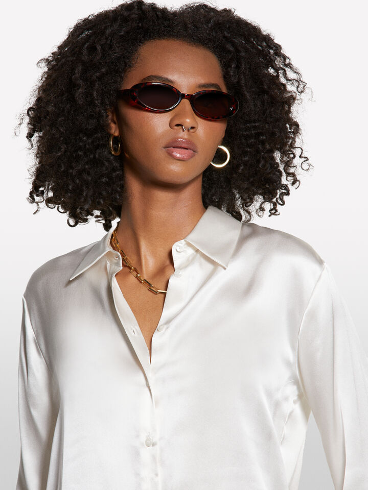 Cremeweißes Hemd 100% Seide - hemden für damen - Cremeweiss | Sisley image number 4